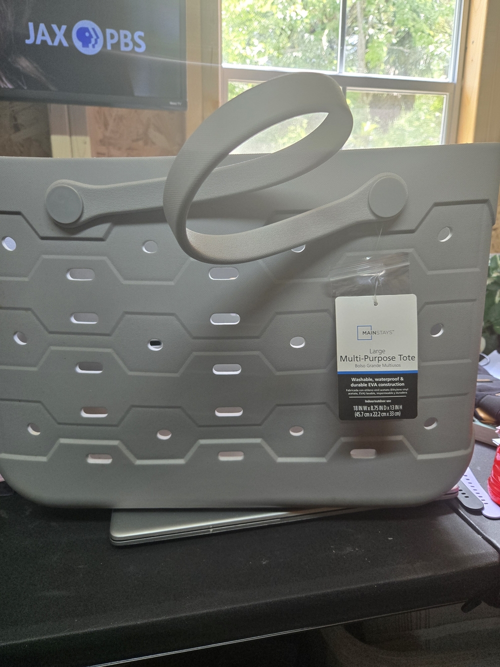 Mainstays Large Multi-Purpose Tote - Light Gray‎